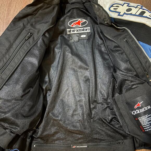Alpinestars Men’s Textile Mesh Motorcycle Jacket Size Small S  Black/Blue Vented - Picture 6 of 8
